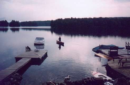 Fishing at sunrise from Gary's camp.
