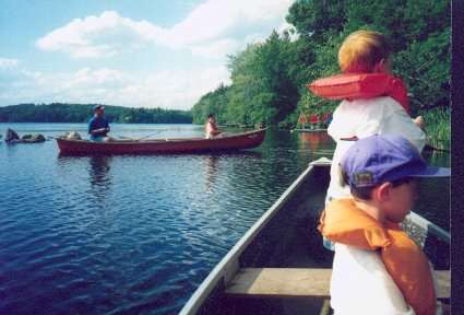 Fishing from canoes