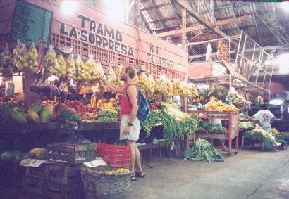 Shopping for Dinner in mercado.