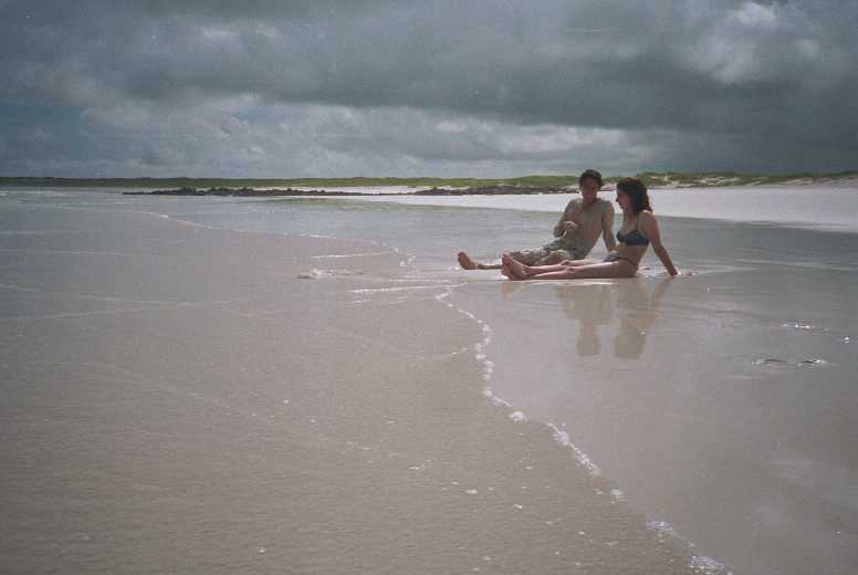 Yfat and Eric at the ocean near our hostel.